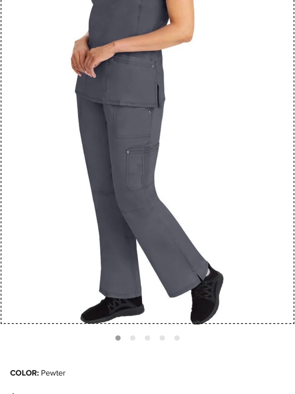 Healing Hands Purple Label Yoga Pewter Scrub Pants & Top SET xs/xs tall